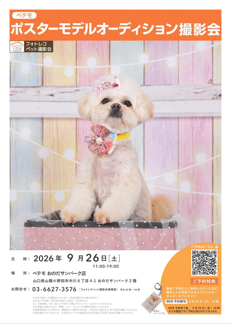【ペテモ】ポスターモデルオーディション撮影会＜9.26sat＞
